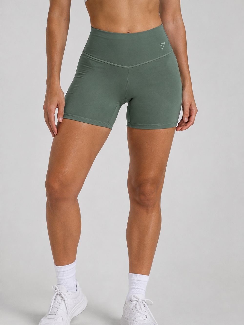 Gymshark High Rise Green Workout Athletic Activewear Bike Shorts size Small